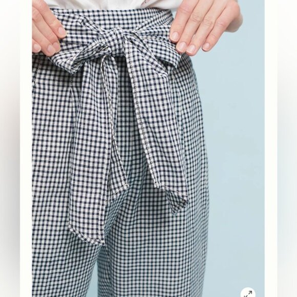 Anthropologie Tie Waist Gingham TrousersCartonnier Size 2 - Picture 14 of 16